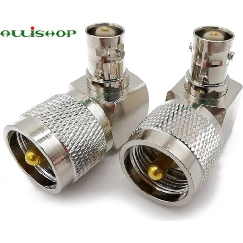 UHF PL259 PL-259 male to BNC female right angle RF adapter Connector BNC Jack to UHF Plug Right Angle RF Adapter