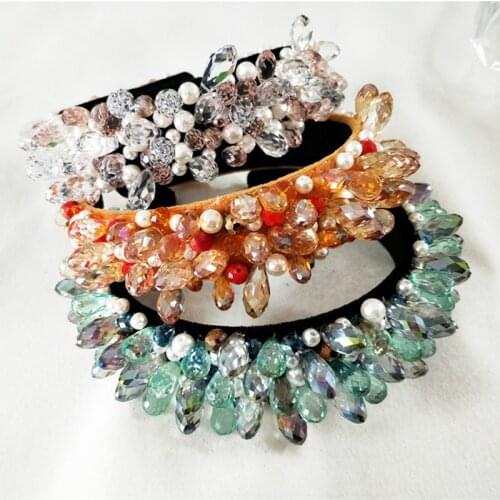 Luxury Sparkly Crystal Fashional Modern Style Crown Hairbands for Girls Headwear Hair Accessories for Women