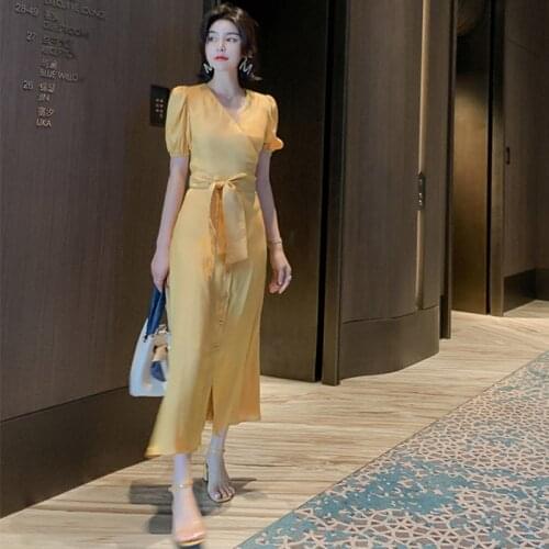 Office Sexy Party Dresses Summer 2019 Women Sashes V Neck Short Lantern Sleeve Elegant Dresses Vintage Bandage Dress Vestidos