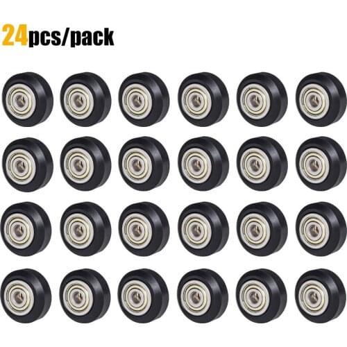 12/24pcs CNC Openbuilds Plastic POM Wheel with 625zz Idler Pulley Gear Passive Round/V-Slot Perlin Pulley Wheel for CR10 Ender 3