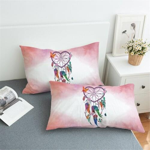 2pcs/set Bed Pillowcase Cover for Beding Print Soft 50cmx75cm / 50cmx90cm Can Customs Made Pink Color Lover Heart
