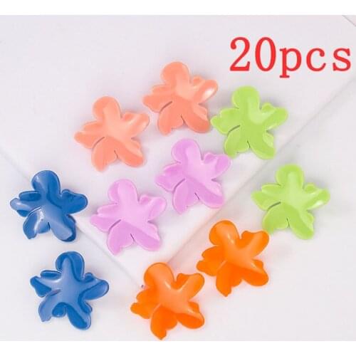 20Pcs/Sets Korean Cute Flower Resin Stud Earrings For women Candy Color Acrylic Statement Earring Pure Pink Green Girl Jewelry