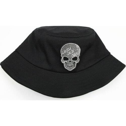 2021 Personality Skull Embroidery Cotton Bucket Hat Fisherman Hat Outdoor Travel Hat Sun Cap Hats for Men and Women 277