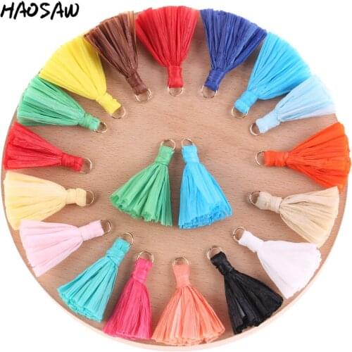40MM 10Pcs/Lot Earrings Tassels With Ring Charm Grass Pendant For DIY Handmade Earrings Jewelry Findings/Accessories Making