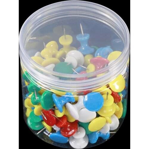 50/100PCS Binding Cork Board Safety Colored Plastic Pin Big Head Push Pins Drawing Photo Wall Studs Office School Supplies