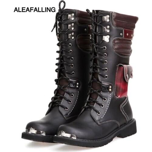 Aleafalling Men's Motorcycle Boots