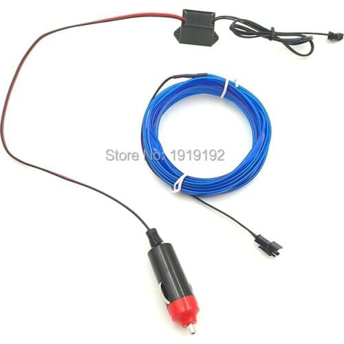 CAR AUTO and Party decorative 2.3mm-Skirt 3Meters Flexible EL wire glowing Neon Led light Neon tube rope With 5V USB Inverter