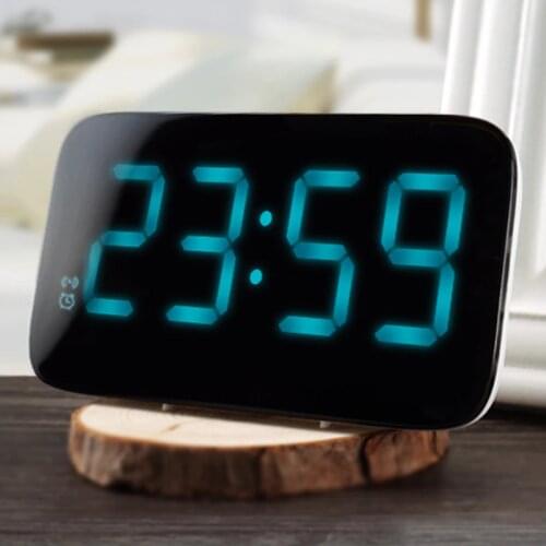 12/24 Hours LED Alarm Clock Voice Control Large LED Display Electronic Snooze Backlinght Desktop Digital Table Clocks Watch