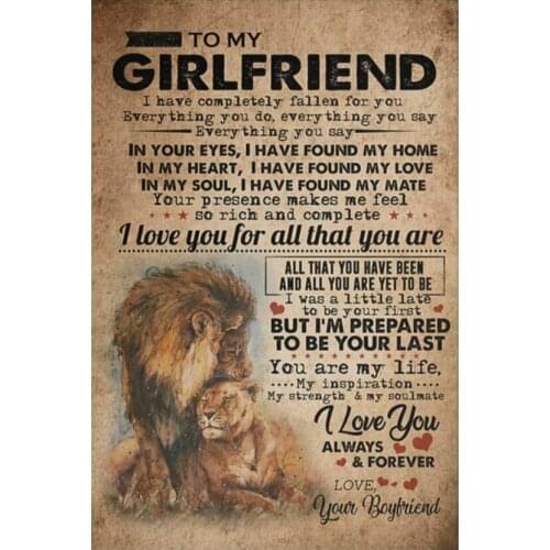 To My Girlfriend Boyfriend And Girlfriend Love Quotes Art Film Print Silk Poster for Your Home Wall Decor 24x36inch