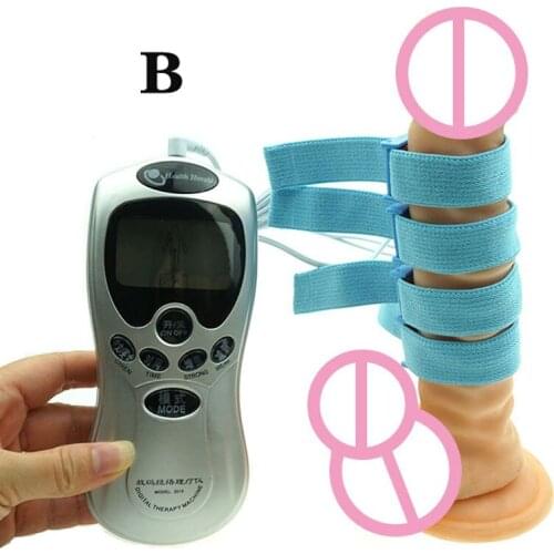 Penis Electric Stimulator Electro Shock Penis Ring Kit Medical Themed Pulse Electro Stimulation Cock Ring Sex Toys For Men