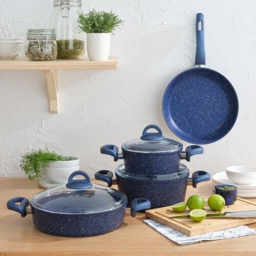 Bio Granit cookware set 7 PCS Emsan Blue Pearl