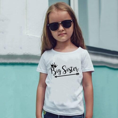 Big Sister Tshirt Kids Fashion Short Sleeve Tshirt Toddler Girls To Be Sisters T-shirt Casual Children Funny Summer T Shirt Tops