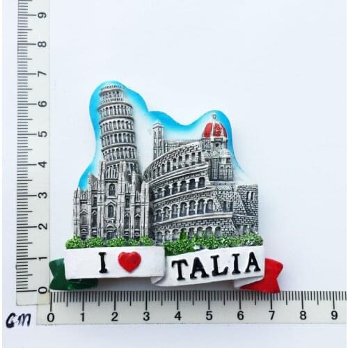 Italian castle)Fridge Magnet Creative Travel Commemorate Crafts 3D Ornaments Magnetism Resin Material Refrigerator Stickers