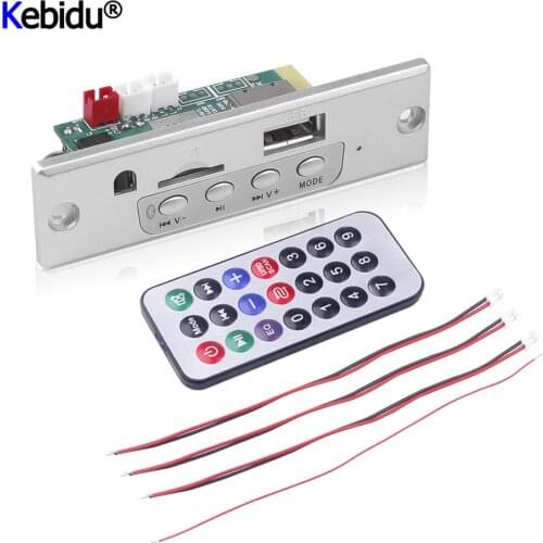 Kebidu Wireless Bluetooth 5.0 MP3 WMA Decoder Board 12V Car Audio USB TF FM Radio Module MP3 Player With Remote Control