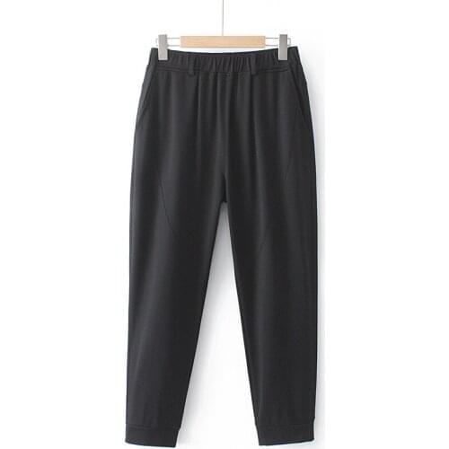 Plus Size Pants Elastic Fabric High Waist Summer Leggings Thin Large Size Trousers Under 220 Pounds For Fatlady Wear In Summer