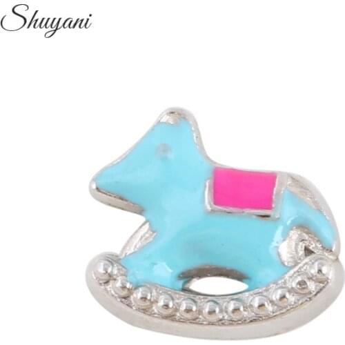 F425 Fashion 7*8mm Enamel Children Toy Floating Locket Charms For Living Glass Locket DIY Accessories