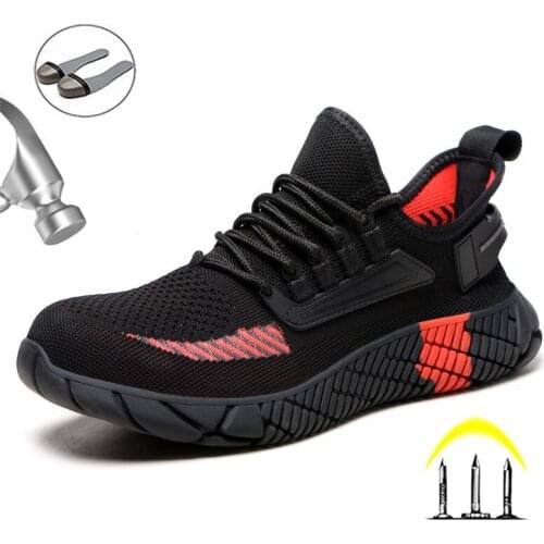 Mens Work Shoes Indestructible Safety Shoes Men Steel Toe Cap Work Boots Anti-Smashing Construction Safety Work Sneakers