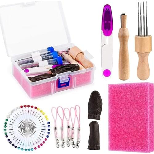LMDZ Needle Felting set 8 Needle Felting Foam Glue Stick Fingercots Scissors and Other Felting Supplies for DIY Wool Felting