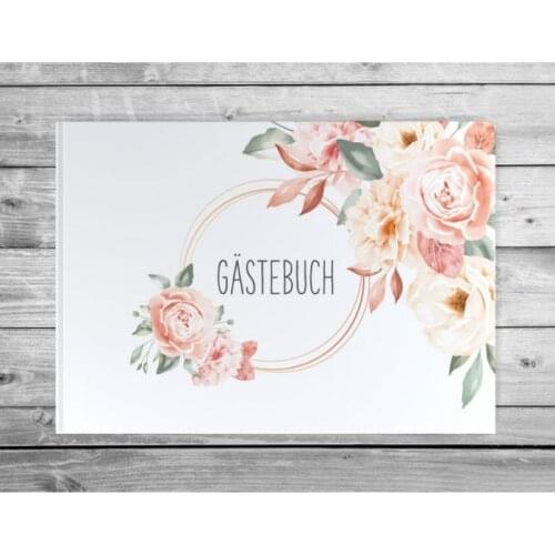 Personalized Guestbook Wedding with White Pages,Romantic Love flowers Guest Book,Graduation Custom Album,Gift for Friends