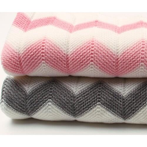 Striped Plaid Childrens Knitted Blanket Newborn Super Soft Warm Infant Woolen Blanket For Boys Girls Kids 102*76cm Crib Bed