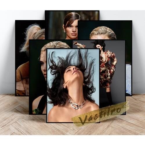 Kendall Jenner Model Poster, Fashion Woman Figure Portrait Painting, Jenner Tv Celebrity Prints, Elegant Goddess Wall Stickers