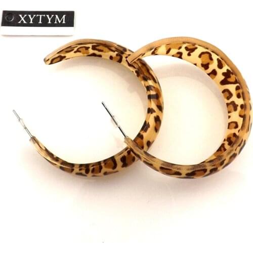 Exaggerated Leopard Earrings Free Shipping Big Size Acrylic Earrings 24 pairs