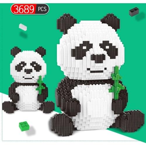 3689pcs Creator DIY Assemable Panda Mini Blocks Educational Animal Toys for Children Building Blocks Model Bricks
