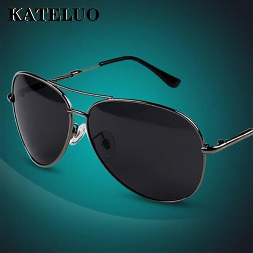 KATELUO Mens Sunglasses Alloy Frame Polarized Len Classic Mirror Glasses Male Sunglass Eyewears For Men oculos de sol AV317