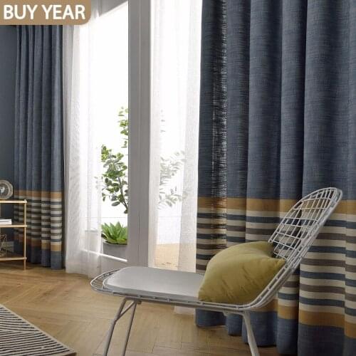 Modern Curtains for Living Dining Room Bedroom Simple Polyester-cotton Fabric Modern TulleCurtain Finished Product Customization