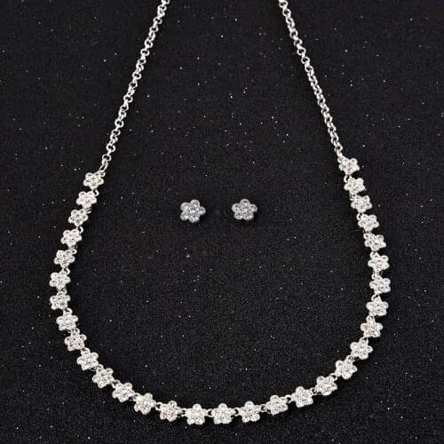 Sparkling luxury zircon party/wedding jewelry set for women bride,high quality CZ necklace earring wedding jewelry accessories