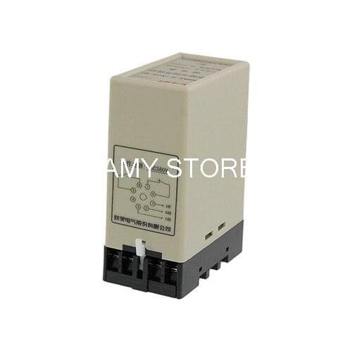 Three-phase Circuit Phase Failure Phase Sequence Relay AC 380V 3A w Socket
