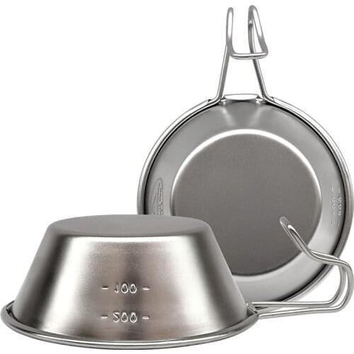 Camping Adventure Bowl Outdoor Portable Thickened Stainless Steel Bowl Picnic Multi-function Bowl Tableware Wine Glass Water Cup