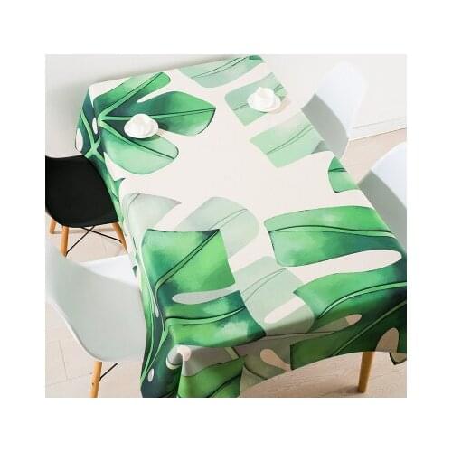Thickened nordic linen tablecloth table cloth garden fresh leaf simple modern coffee table rectangular cloth home antependium