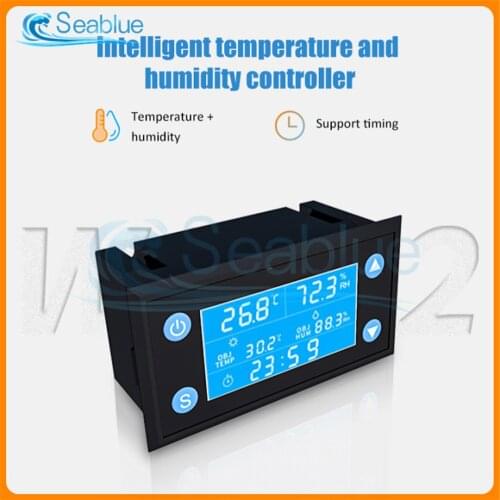 W1212 AC 110V-220V LCD Digital Temperature Humidity Controller Timer SHT20 Sensor Probe For Incubator Aquarium Thermostat