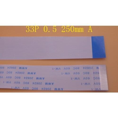 1pc New FFC FPC 33pin flat flexible cable 0.5mm pitch forward Length 250mm 25cm Ribbon 33p Flex Cable Type A
