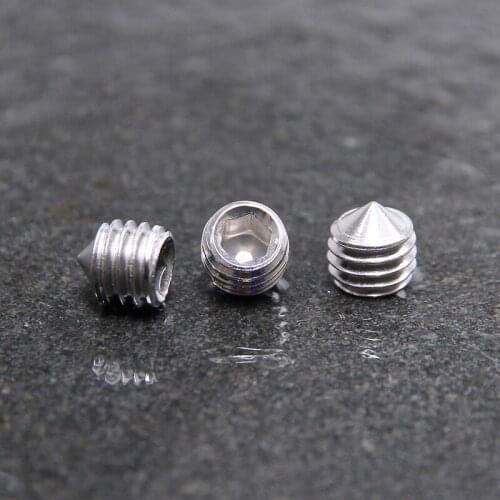 2pcs M16 304 stainless steel Allen tip end grups screw hex socket cone head grup set stop payment bolt DIN914 20mm-45mm long