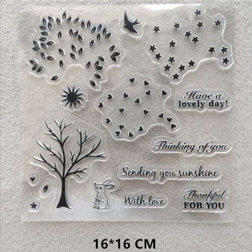 2020 Tree Letters Clear Stamps DIY Scrapbooking Craft Supplies Silicone Seal Custom Photo Album Transparent Stamp for Stamping