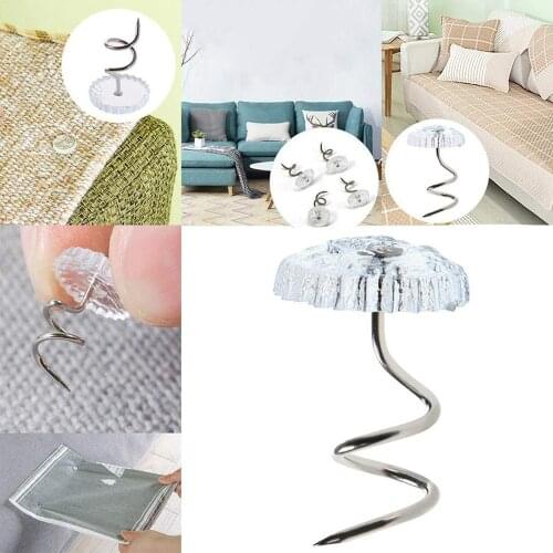 30Pcs Twist Pins Upholstery Clear Heads Slipcover Fasteners Pins Bed Skirt Sofa Stainless Steel Fixes Pins DIY Home Craft Tools