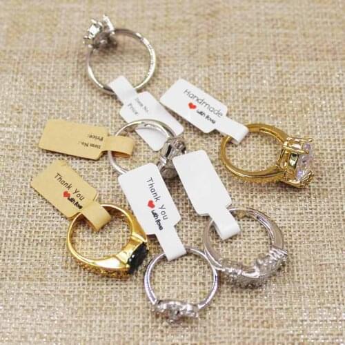 300PCS various style handmade paper jewelry tag labels DIy thank you with love jewelry price labels silver foil sticker labels