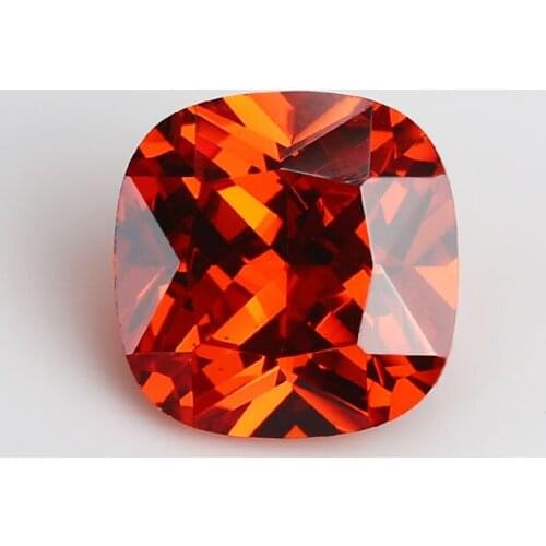 50PCS 5x5~15x15mm Cushion Shape Loose CZ Stone Orange AAAAA Cubic zirconia Synthetic stone For Jewelry DIY Gems Stone