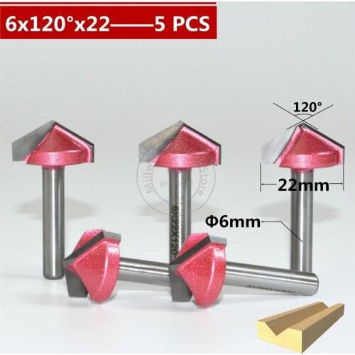 6mm*120degree*22mm,CNC Tungsten steel 3D V bit,CNC machine tool,PVC,MDF,Acrylic,Carbide end mill,woodworking insert router bit