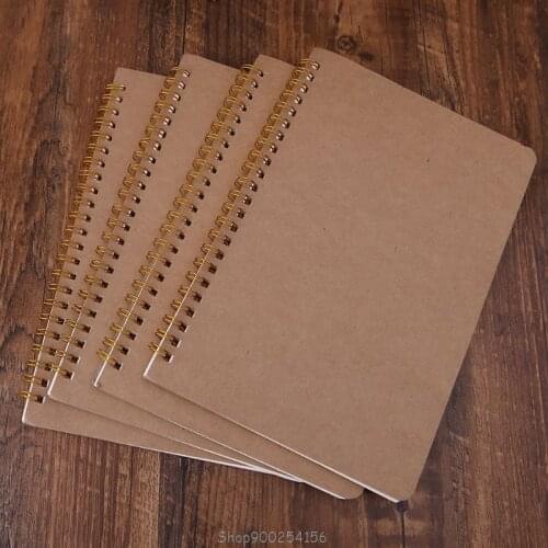 A5 Bullet Notebook Kraft Dot Grid Time Management Blank Book Spiral Journal Weekly Planner School Office N04 20 Dropship