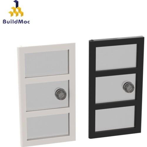 BuildMOC 60797 door 1 x 4 x 6, with 3 panes For Building Blocks Parts DIY Construction Educational