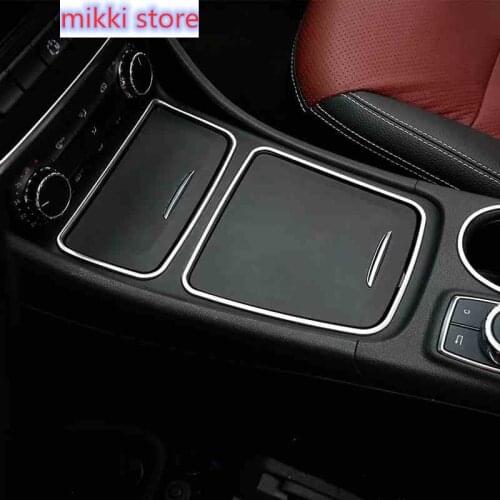For Mercedes Benz A class CLA GLA W176 C117 W117 X156 Car Console Ashtray Gear Shift Box Water Cup Holder Cover Trim strip Frame
