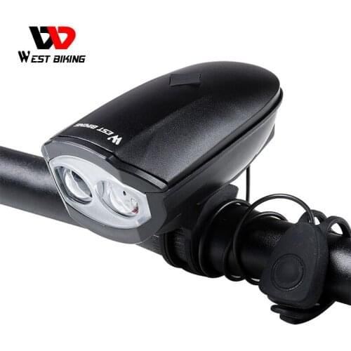 WEST BIKING Bike Light 140db Bells USB Charging 250 Lumens Highlight for Handlebar Front Lamp MTB Flashlight Bicycle Lights