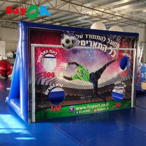 PVC airtight Inflatable football/soccer goal inflatable penalty shootout with pump for kids/adults