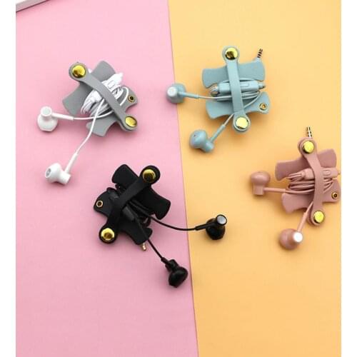 In-ear wired mobile phone headset cute print with storage box boutique student cartoon universal small headset