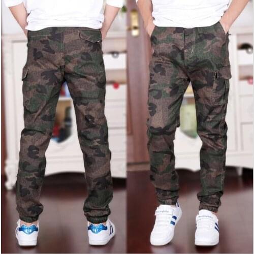 Brand New Spring Cotton Camouflage Pants Boys Military Childrens Casual Outdoor Trousers for Kids Cargo Pants Army Camo Pants