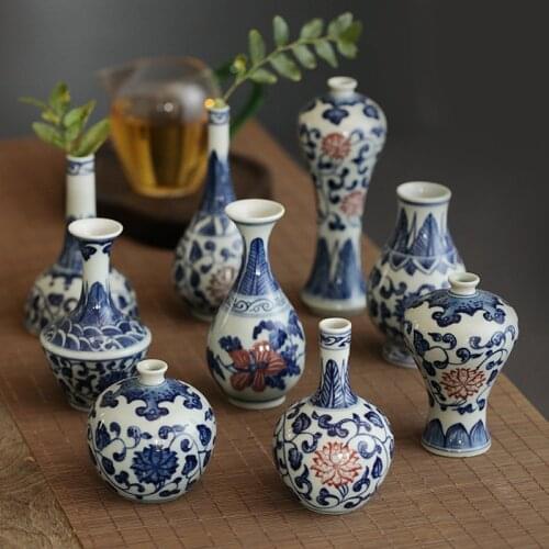 Small Vase For Flowers Home Decor Chinese Porcelain Ceramic Vase Home Decoration Desktop Maceteros Decorativos Vases кашпо