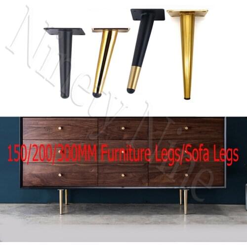 4Pcs/Set 15/20/25/30CM Furniture Cabinet Metal Legs Round Tapered Leg DIY Furnitur Sofa Table Bed Shoe Cabinet Desk Legs